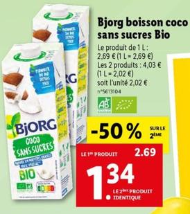 bjorg - boisson coco sans sucres bio