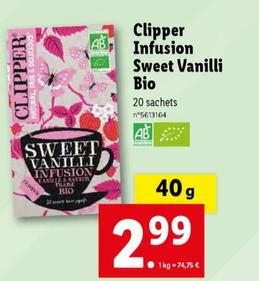 clipper - infusion sweet vanilli bio