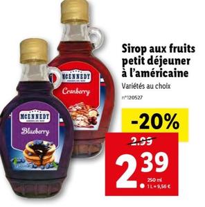 Mcennedy - Sirop Aux Fruits Petit Déjeuner À L'américaine