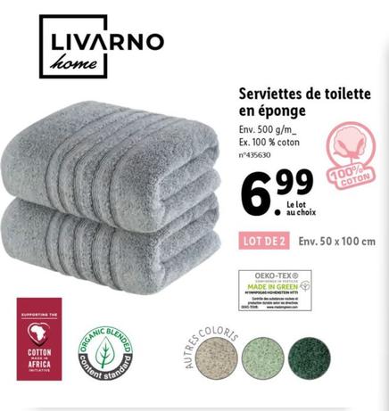 Livarno Home - Serviettes De Toilette En Éponge