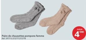 Paire De Chausettes Pompons Femme