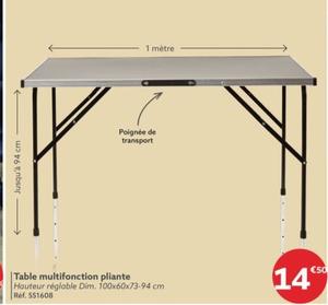 Table Multifonction Pliante