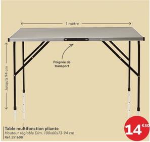 table multifonction pliante