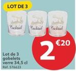 Lot De 3 Gobelets Verre