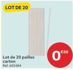 Lot De 20 Pailles Carton