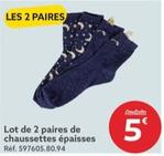 Lot De 2 Paires De Chaussettes Épaisses