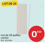 Lot De 20 Pailles Carton