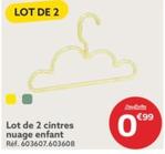 Lot De 2 Cintres Nuage Enfant