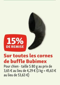 Bubimex - Corne De Buffle Pour Chien - Taille S