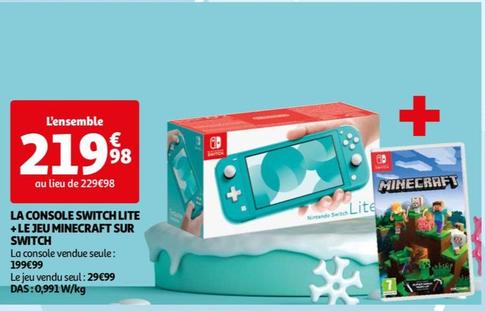 La Console Switch Lite +le Jeu Minecraft Sur Switch offre à 219,98€ sur Auchan Hypermarché