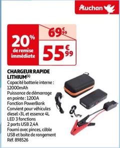 Auchan - Chargeur Rapide Lithium