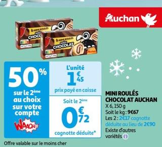 Auchan - Mini Roulés Chocolat