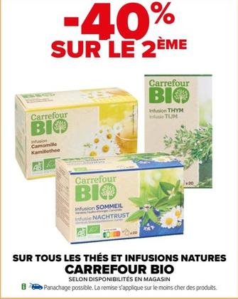 Carrefour - Thés et Infusions Bio, promo sur les natures !