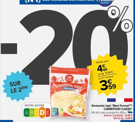 carrefour - classic - emmental râpé