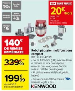 kenwood - robot pâtissier multifonctions compact réf.: khc294.pord - promo et caractéristiques