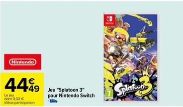 Nintendo - Jeu "splatoon 3" Pour Nintendo Switch