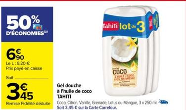 tahiti - gel douche à l'huile de coco
