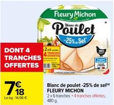 Fleury Michon - Blanc De Poulet -25% De Sel