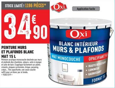 Oxi - Peinture Murs Et Plafonds Blanc Mat 15 L