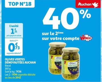 Auchan Olives Vertes Dénoyautées