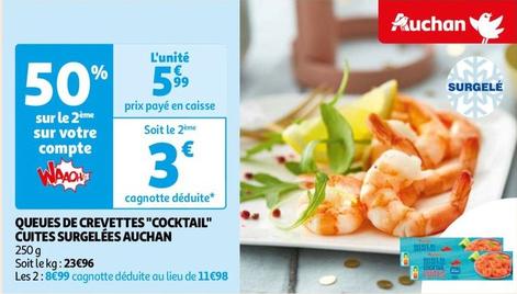 Auchan Queues De Crevettes "cocktail" Cuites Surgelées