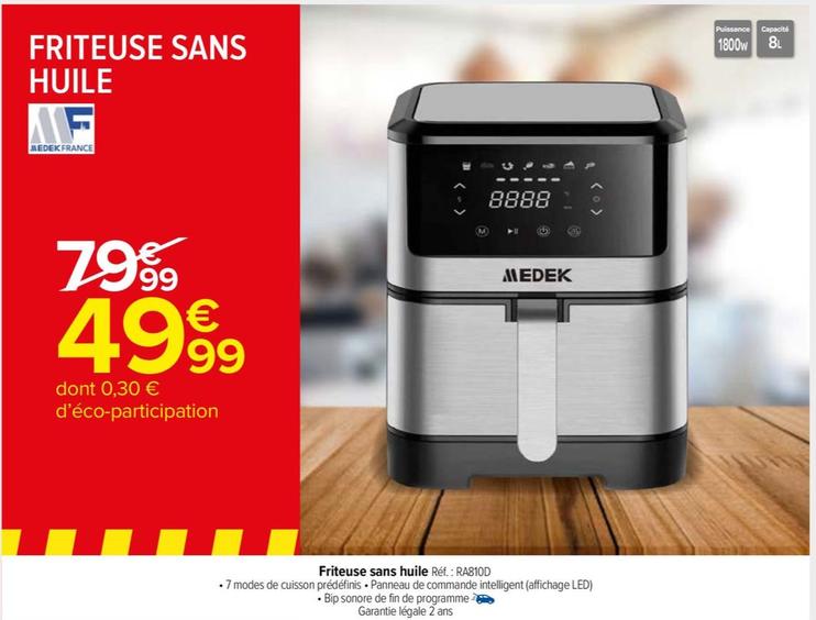 Medek - Friteuse Sans Huile Réf.: Ra810d