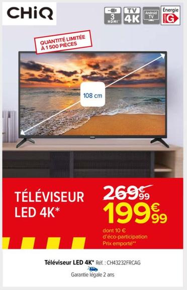 Chiq - Téléviseur Led 4k Réf. : Ch43232frcag