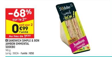 Sodebo - Sandwich Simple & Bon Jambon Emmental
