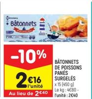 Bâtonnets De Poisson Panes Surgeles