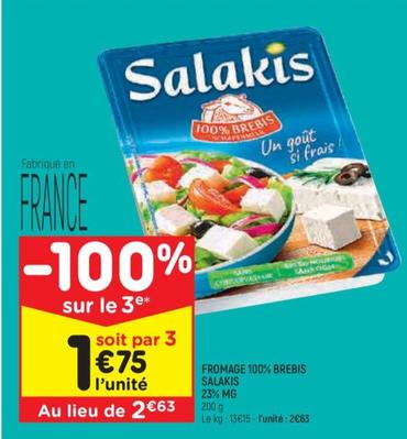 salakis - fromage 100% brebis 23% mg