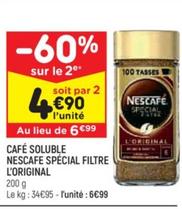 nescafé - café soluble spécial filtre l'original: un café de qualité à prix réduit, profitez de notre promo !