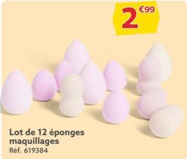 Lot de 12 éponges maquillages