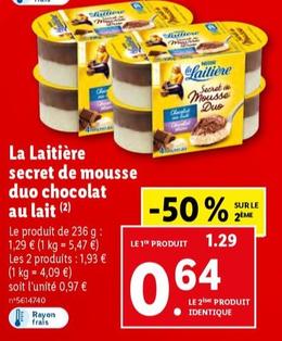 La Laitière Secret De Mousse Duo Chocolat Au Lait