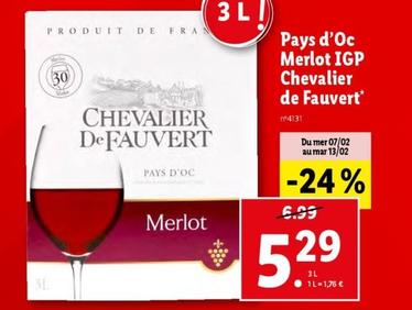 Merlot - Pays D'oc Igp Chevalier De Fauvert