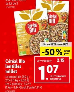 Céréal Bio Lentilles Millet