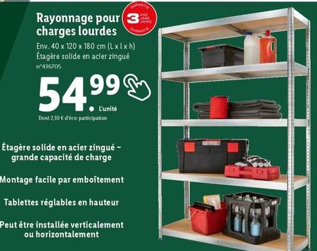 rayonnage pour 3 charges lourdes