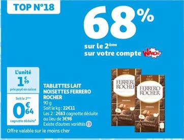 Ferrero Rocher - Tablettes Lait Noisettes