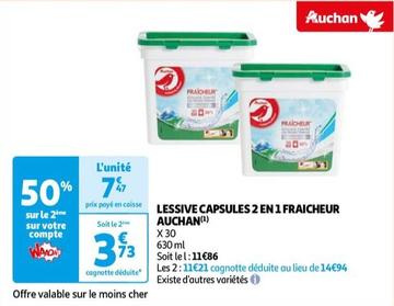 Auchan - Lessive Capsules 2 En 1 Fraicheur