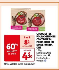 Purina - Croquettes Pour Chien Mini Contrôle Du Poids Riche En Dinde One