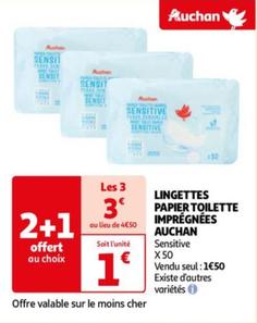 Auchan - Lingettes Papier Toilette Imprégnées