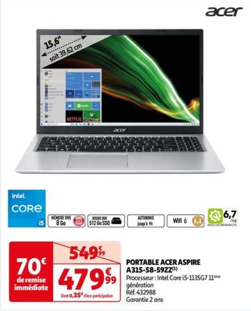 Acer - Portable Aspire A315-58-59ZZ