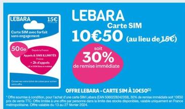 LEBARA - Carte SIM 