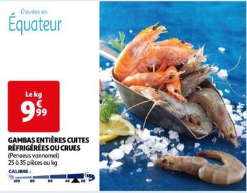 Gambas Entières Cuites Réfrigérées Ou Crues