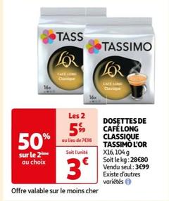 L'or - Dosettes De Café Long Classique Tassimo