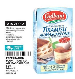 Galbani - Préparation Pour Tiramisu Au Mascarpone 65% offre sur Metro