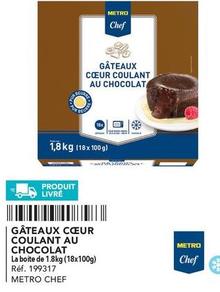 Metro Chef - Gateaux Coeur Coulant Au Chocolat  offre sur Metro