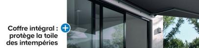 Techsun - Promo Store de terrasse coffre intégral gris cendré 4 x 3,5 m