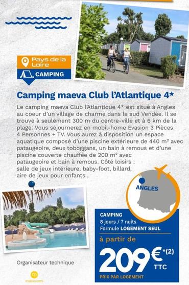 Camping Maeva Club L'atlantique 4 offre à 209€ sur Lidl