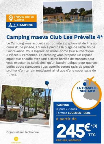 Camping Maeva Club Les Préveils 4 offre à 245€ sur Lidl
