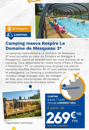 Camping Maeva Respire Le Domaine De Mesqueau 3 offre à 269€ sur Lidl